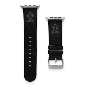 Gametime New Orleans Saints Leather Band fits Apple Watch (42/44mm M/L
Black). Watch not included.