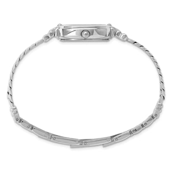 Ladies Charles Hubert Chrome-finish Silver Dial Chain Bracelet Watch