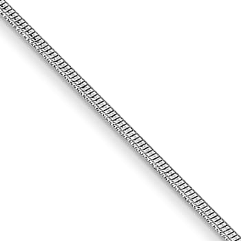 Rhodium Over 14k White Gold Round Snake Link Bracelet