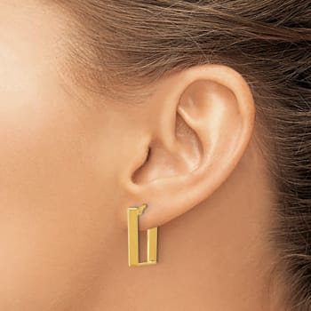 14k Yellow Gold 13/16" Polished U Shape Hoop Earrings