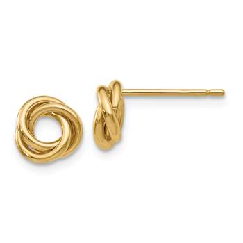 14k Yellow Gold 8mm Polished Love Knot Stud Earrings