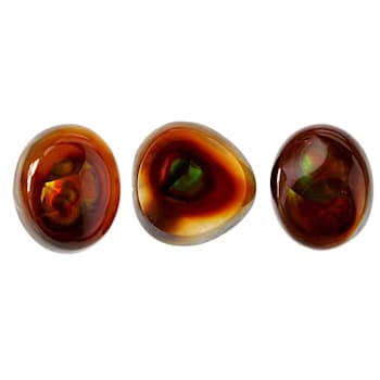 Fire Agate Mixed Shape And Size Cabochon 31.81tw Set of 3