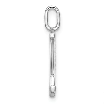 14K White Gold Diamond Lower Case Letter Y Initial Pendant