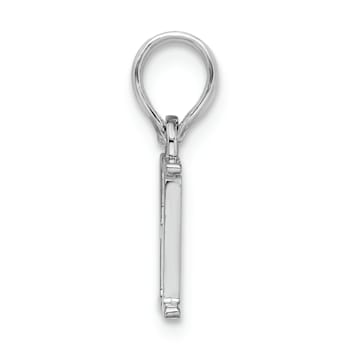 Sterling Silver Polished Block Initial -H- Pendant