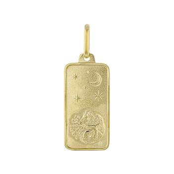 Capricorn Zodiac Pendant In Solid 14K Yellow Gold