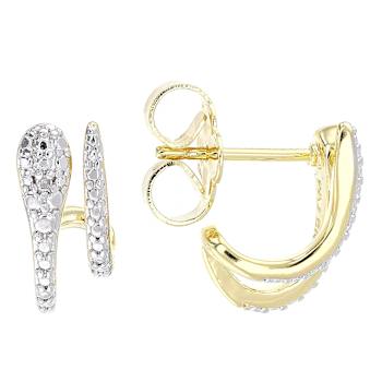 Diamond J-Hoop Earrings