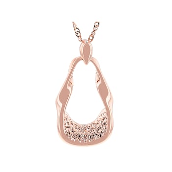 Copper Wavy Texture Pendant Necklace