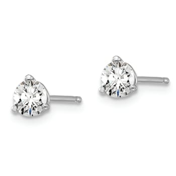 White Lab-Grown Diamond 14k White Gold G-H SI Martini Stud Earrings 0.50ctw