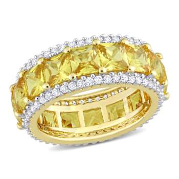 Yellow Sapphire and Diamond 14K Yellow Gold Ring 5.37ctw