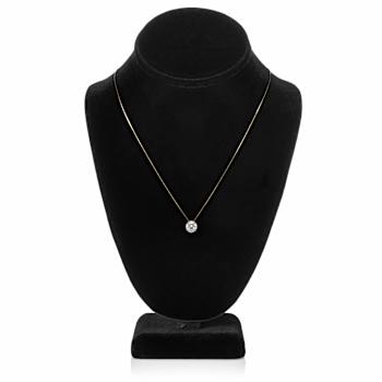White Cubic Zirconia 14k Yellow Gold Pendant With Chain 1.50ctw