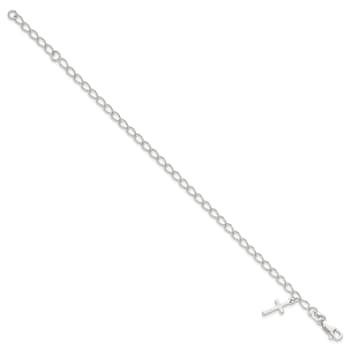 Sterling Silver Polished Latin Cross Charm with 1-inch Extensions
Children's Bracelet