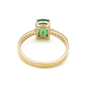 1.30 Ctw Emerald with 0.09 Ctw Diamond ing in 14K YG