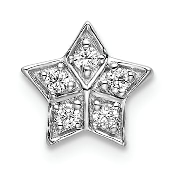 Rhodium Over 14k White Gold Diamond Star Chain Slide Pendant