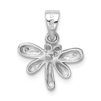 Rhodium Over Sterling Silver Polished Cubic Zirconia Dragonfly
Children's Pendant