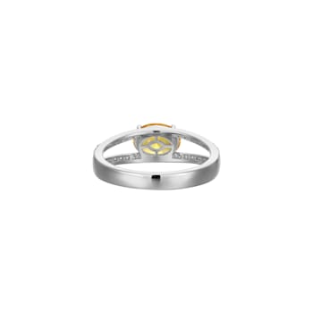 Yellow And White Cubic Zirconia Platinum Over Sterling Silver Ring 2.41ctw