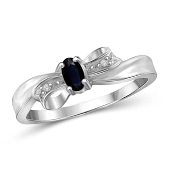 Black Sapphire Rhodium Over Sterling Silver Ring 0.25ctw