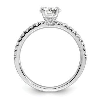 Rhodium Over 14K White Gold Lab Grown Diamond SI1/SI2, G H I, Engagement Ring