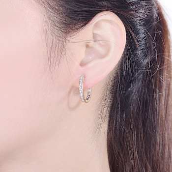 CZ Inside-Out Huggie Earrings In 14K Gold Over Sterling Silver