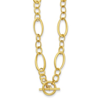 18K Yellow Gold Oval Link 24-inch Toggle Necklace