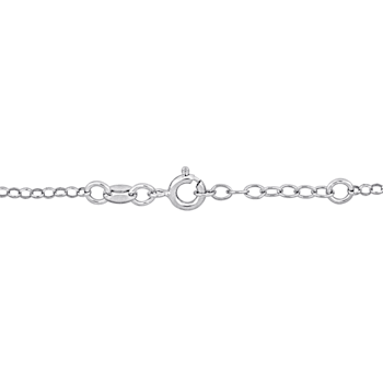 Children's White Dog Charm Bracelet in Sterling Silver