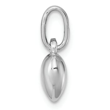 Rhodium Over Sterling Silver Polished Heart Children's Pendant