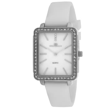 Oceanaut Women's Adorn White Dial, White Bezel, White Rubber Strap Watch
