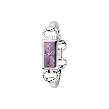 Gucci Women's Stainless Steel Bracelet Purple Dial Watch