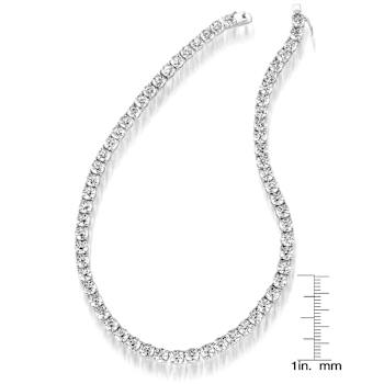 CZ Tennis Necklace In Sterling Silver 16 Inch