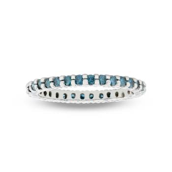 0.50ctw Irradiated Blue Diamond Band in 14k White Gold