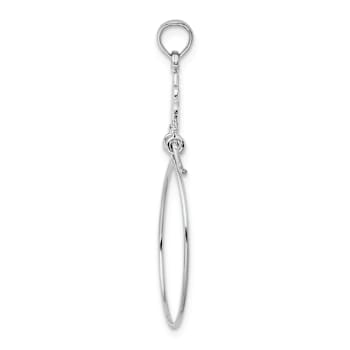Rhodium Over 14K White Gold Filigree Charm Holder