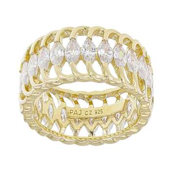 White Cubic Zirconia 18k Yellow Gold Over Sterling Silver Eternity Band
Ring 5.95ctw