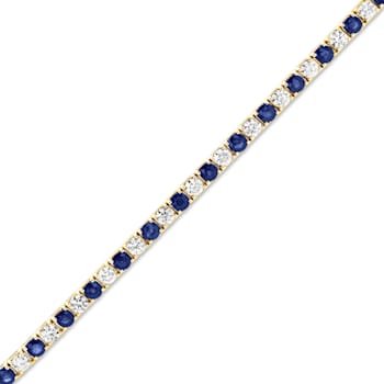 6.25ctw Sapphire and Diamond Bracelet in 14k Yellow Gold