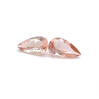 Morganite 21x13mm Pear Shape Matched Pair 21.11ctw