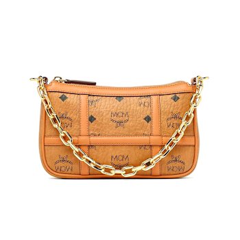 MCM Mini Aren in Cognac Shoulder Handbag