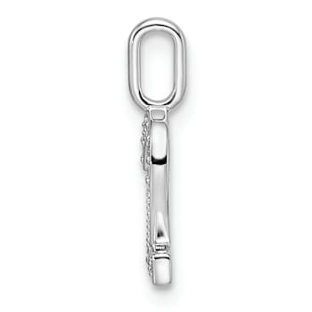 Rhodium Over 14k White Gold Diamond Number 2 Pendant