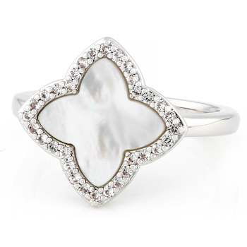 Clover Mother-Of-Pearl And Sapphire Ring
