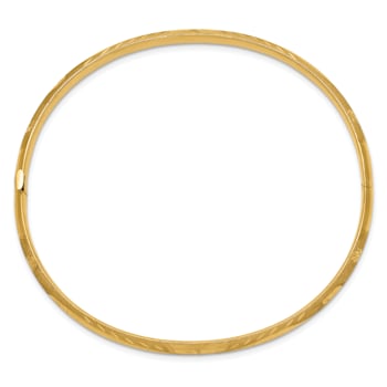 14k Yellow Gold Diamond-Cut and Brushed 5mm Oversize Florentine Hinged
Bangle Bracelet