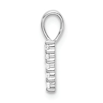Rhodium Over 14k White Gold Diamond Number 1 Pendant