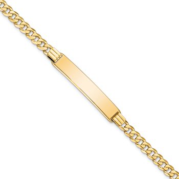 14k Yellow Gold Polished Curb Link ID Bracelet
