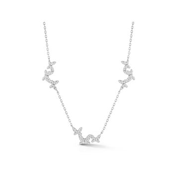 Sterling Statements Rhodium Over Sterling Silver Pave Butterfly Cluster
Station Necklace