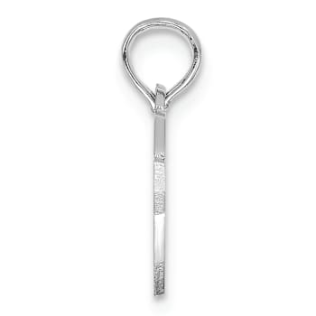 Rhodium Over 14k White Gold Brushed and Textured Best Friend Breakable
Double Hearts Pendant