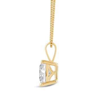 White Cubic Zirconia 14k Yellow Gold Pendant With Chain 2.00ctw