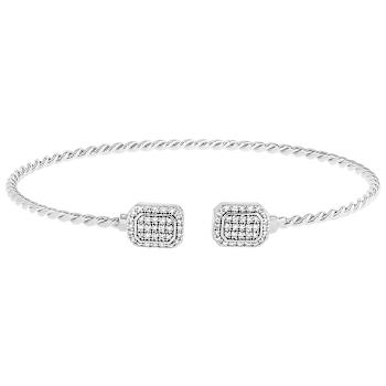 Lab-Grown Diamond Twisted Rope Bangle In Sterling Silver