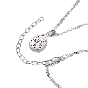 Pink and White Cubic Zirconia Platineve®  Pendant With Chain 2.41ctw