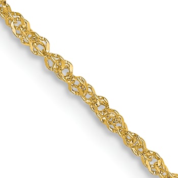 18K Yellow Gold 1.1mm Solid Singapore 16 Inch Chain