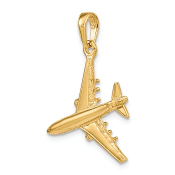 14k Yellow Gold 3D Jet Pendant