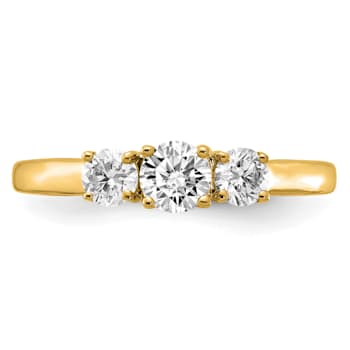 14K Yellow Gold Lab Grown Diamond SI1/SI2, G H I, 3-Stone Engagement Ring