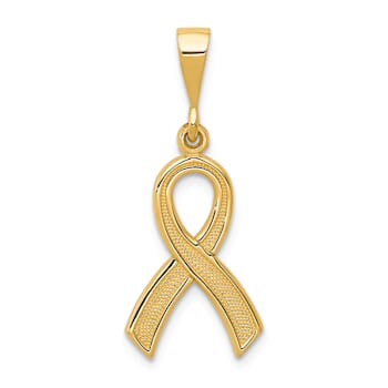 14k Yellow Gold Textured Awareness Pendant