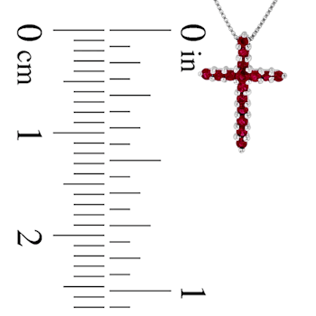 0.32ctw Ruby Cross Pendant in 14k White Gold