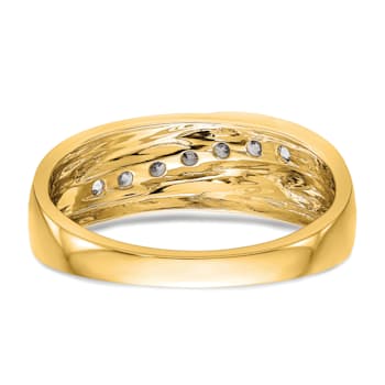 14K Yellow Gold Lab Grown Diamond SI1/SI2, G H I, Men's Band